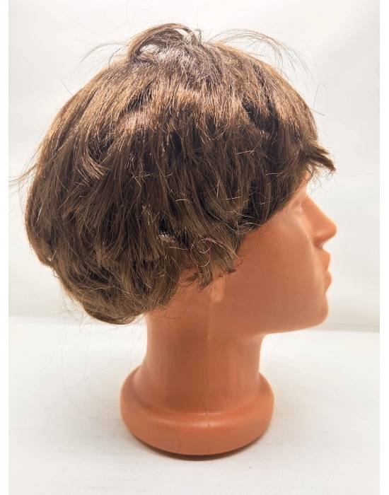 Kahve Renk Kısa Kesim İçi Astarlı Erkek Peruğu
