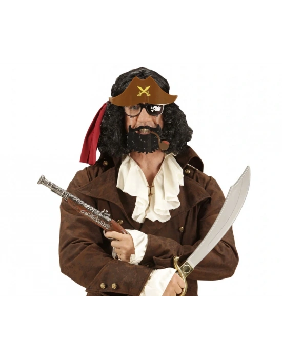 Kahve Şapkalı Pipolu Jack Sparrow Gözlüğü