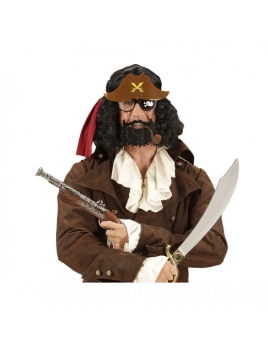 Kahve Şapkalı Pipolu Jack Sparrow Gözlüğü