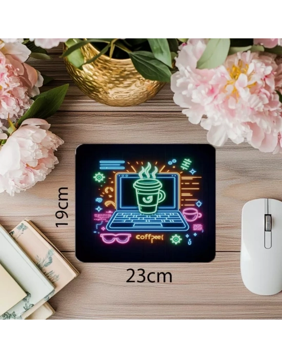 Kahve ve Kod Arasında Şık Denge Mouse Pad - 19x23 cm 2 mm Dikdörtgen İthal Baskılı Mouse Pad