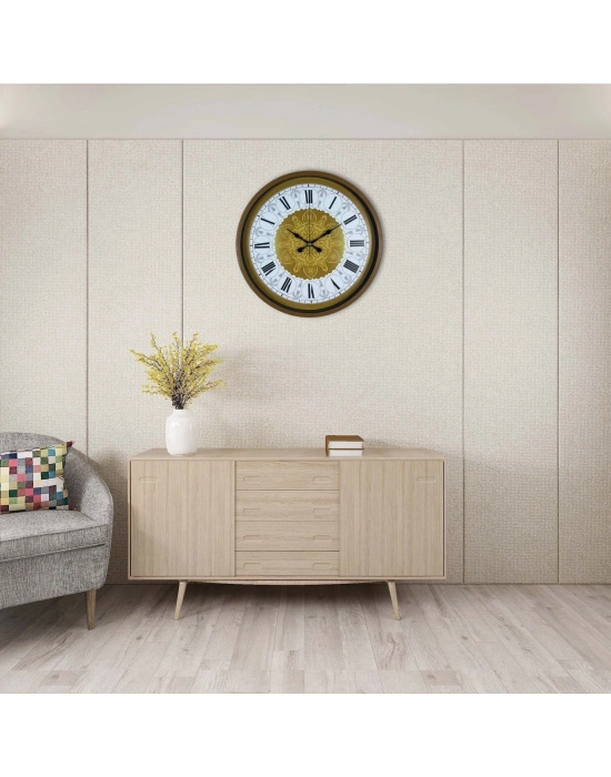 Kahverengi 36 Cm Desenli Duvar Saati