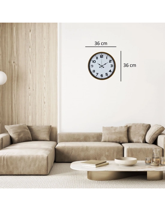 Kahverengi 36 Cm Standart Duvar Saati