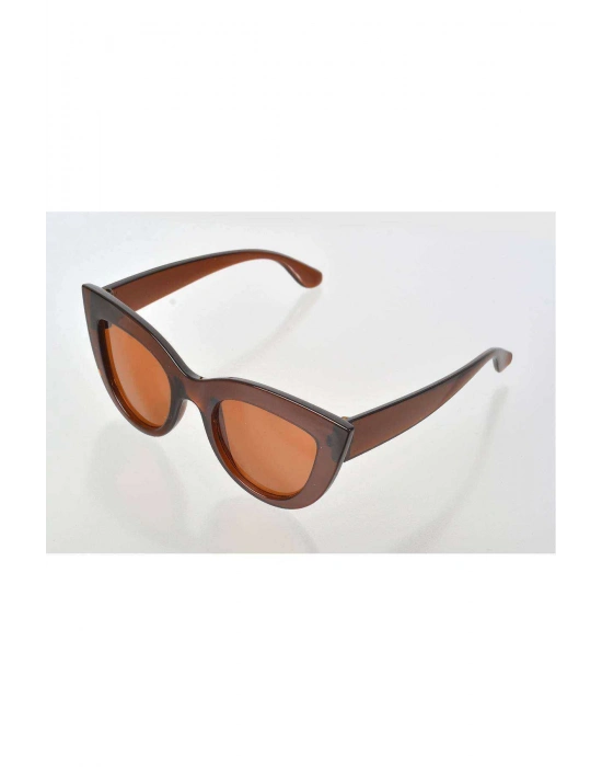 Kahverengi Çerçeve Cat Eye Kadın Güneş Gözlüğü - Moda Gözlük