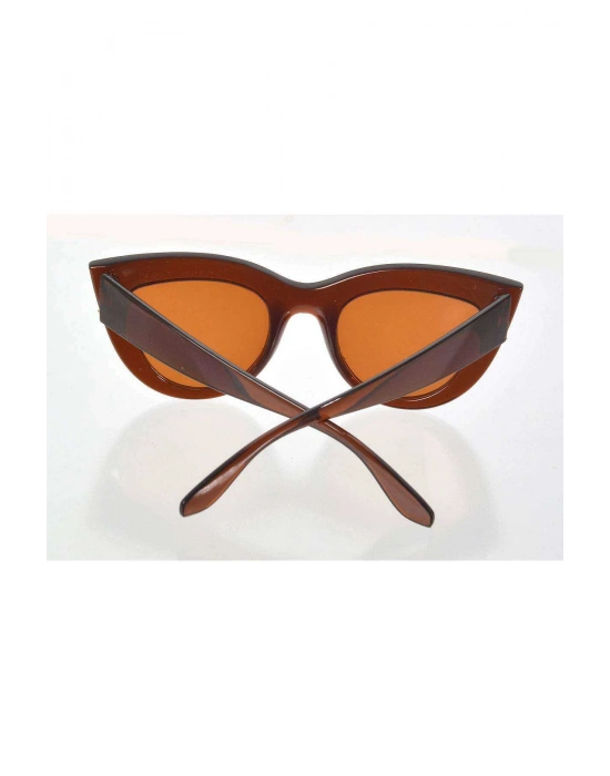 Kahverengi Çerçeve Cat Eye Kadın Güneş Gözlüğü - Moda Gözlük