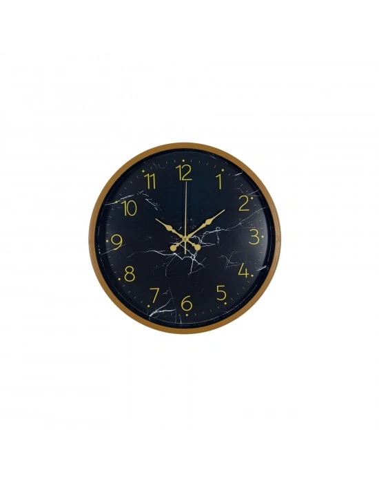 Kahverengi Mermer Desenli 36 Cm Duvar Saati