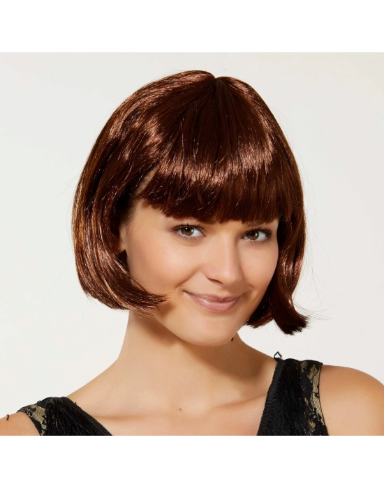Kahverengi Parti Peruğu Küt Saç