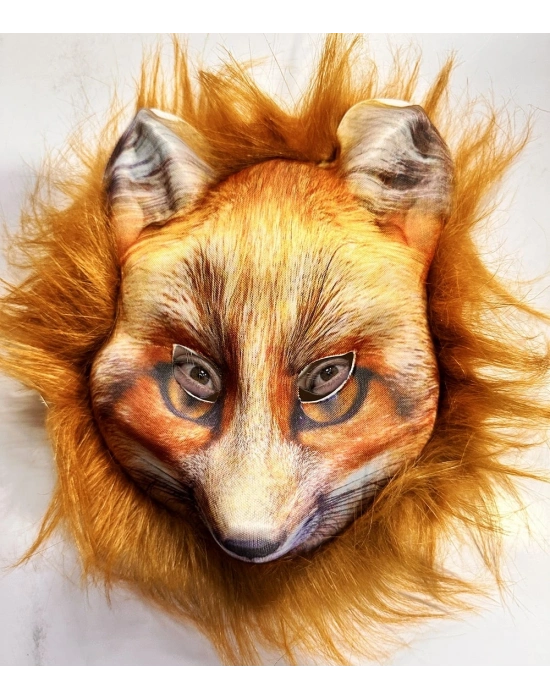 Kahverengi Peluş Saçlı Tilki Maskesi Mega Peluş 29 No