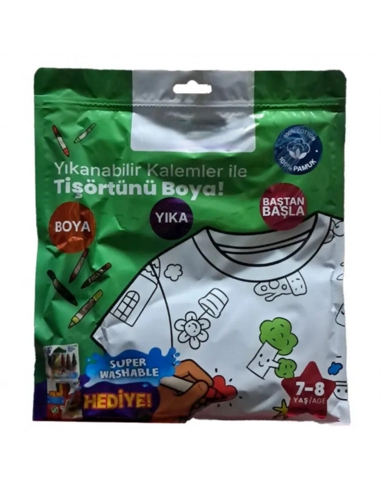 Kalem Hediyeli Boyanabilir Tişört 7-8 Yaş
