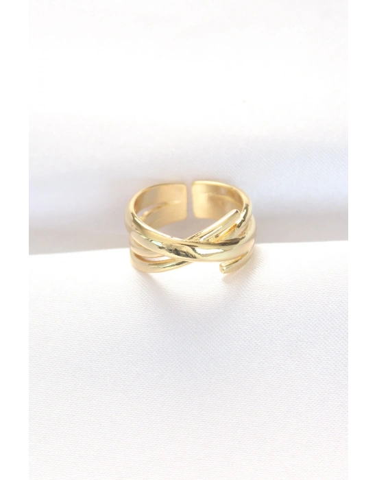 Kalın Gold Renk Ayarlanabilir Yüzük