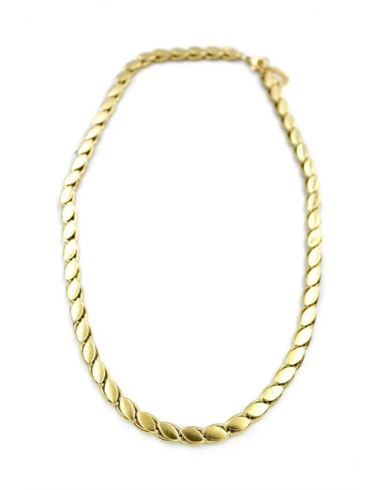 Kalın Kısa Arpa Zincir Kolye - Altın