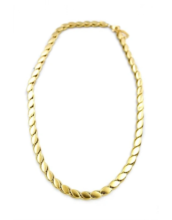 Kalın Kısa Arpa Zincir Kolye - Altın