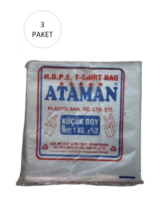 Kalın Şeffaf Atlet Poşet Küçük Boy 25x33 Cm 1 Kg (3 Paket-Takriben 510 Adet)