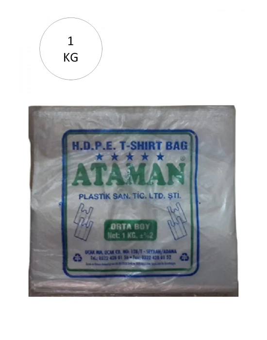Kalın Şeffaf Atlet Poşet Orta Boy 27x47 Cm 1 Kg (1 Paket-Takriben 145 Adet)
