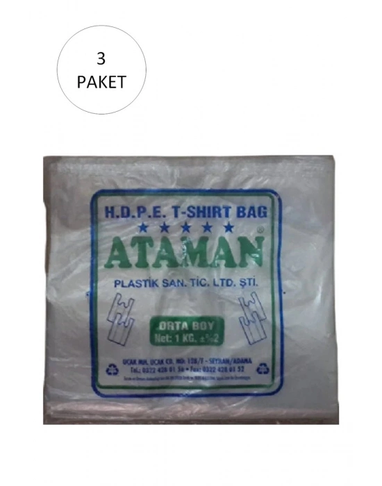 Kalın Şeffaf Atlet Poşet Orta Boy 27x47 Cm 1 Kg (3 Paket-Takriben 435 Adet)