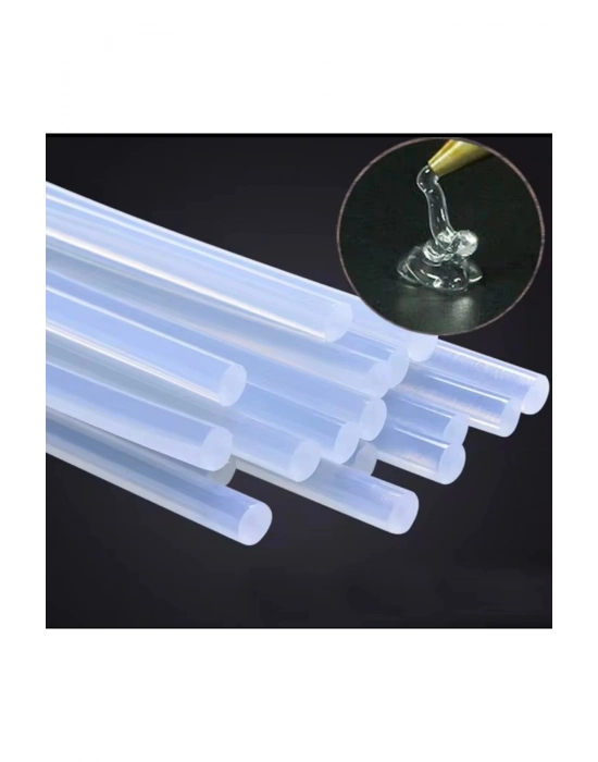 ® KALIN Silikon Çubuk 10’lu Paket – Şeffaf Yedek Silikon