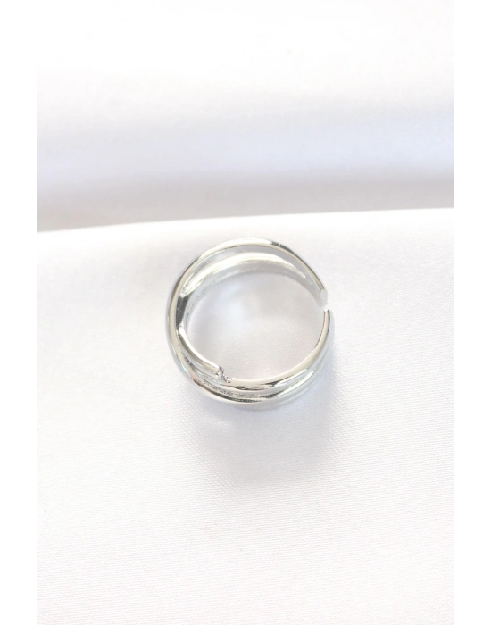 Kalın Silver Renk Ayarlanabilir Yüzük