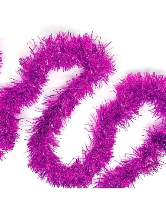 Kalın Simli Parti Süsü 2 Metre Fuşya