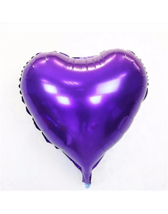 Kalp Balon Folyo Mor 45 Cm 18 İnç
