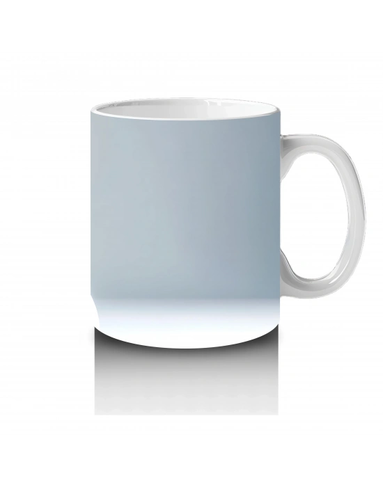 Kalp Balonu Tutan Beyaz Deniz Canlısı – Baskılı Kahve Kupası