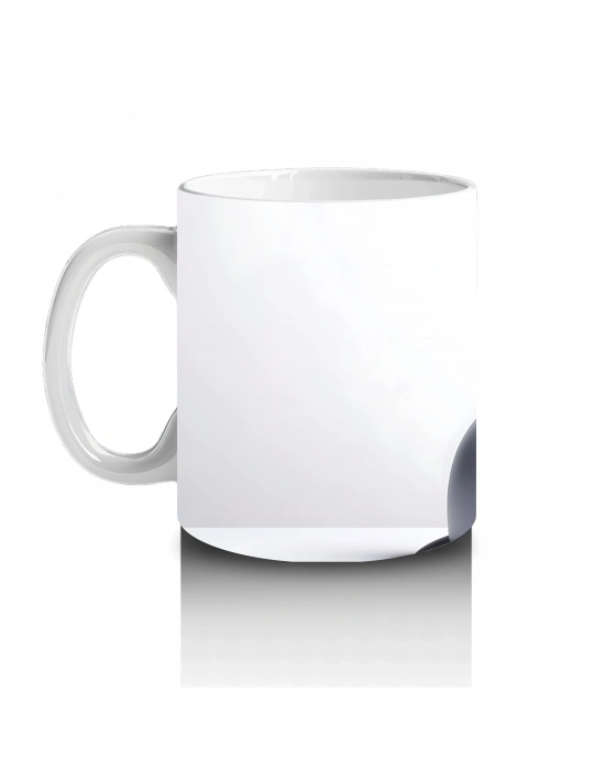 Kalp Balonu Tutan Tatlı Beyaz Balina – Baskılı Kahve Kupası