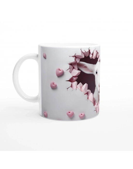 Kalp Çatlağından Bakan Keçi Temalı Baskılı Kupa Bardak