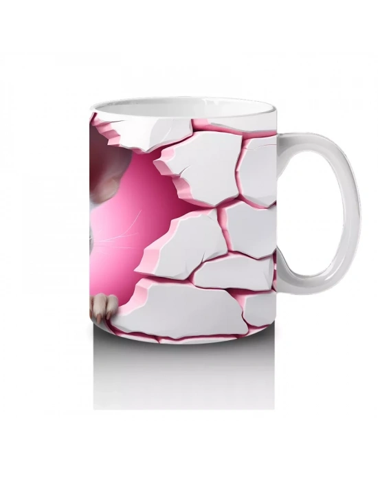 Kalp Çatlağından Bakan Şirin Köpek – Baskılı Kahve Kupası