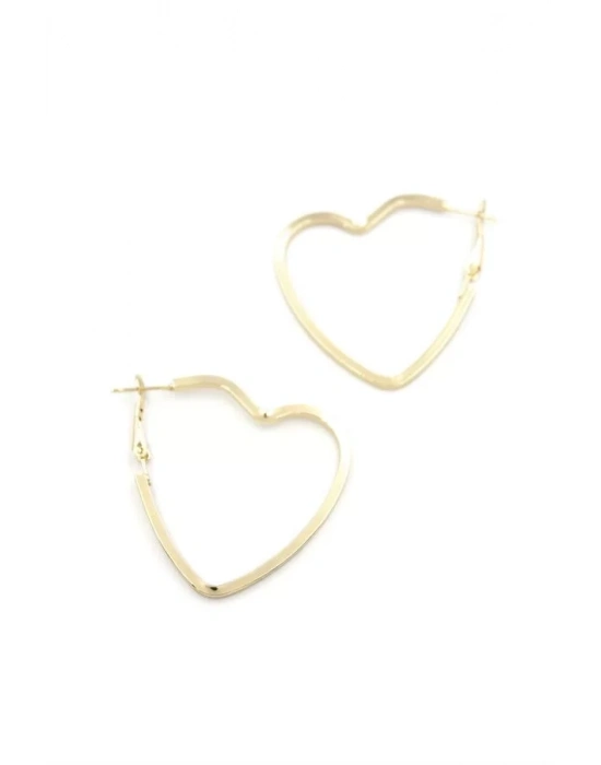 Kalp Halka Küpe - Altın