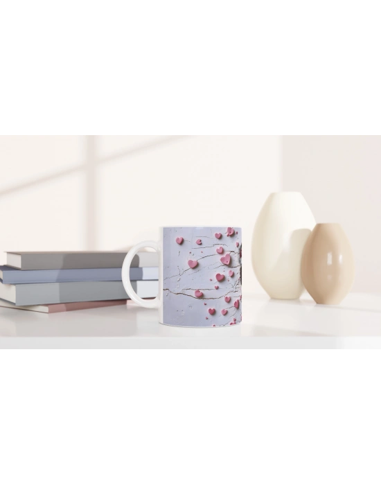 Kalp İçinden Bakan Sarılan Koalalar Temalı Baskılı Kupa Bardak