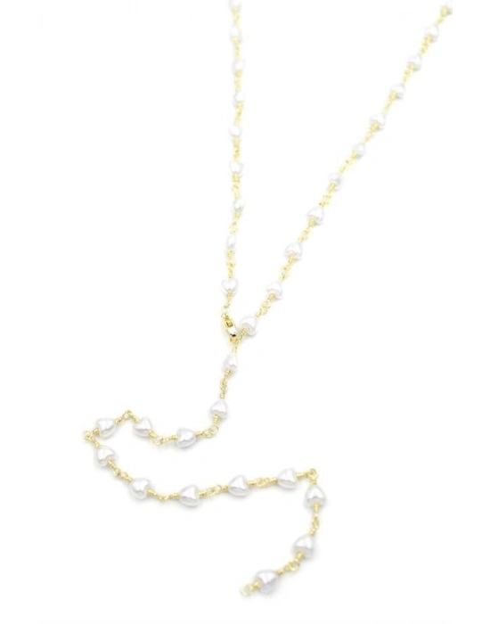 Kalp İncili Y Kolye - Altın