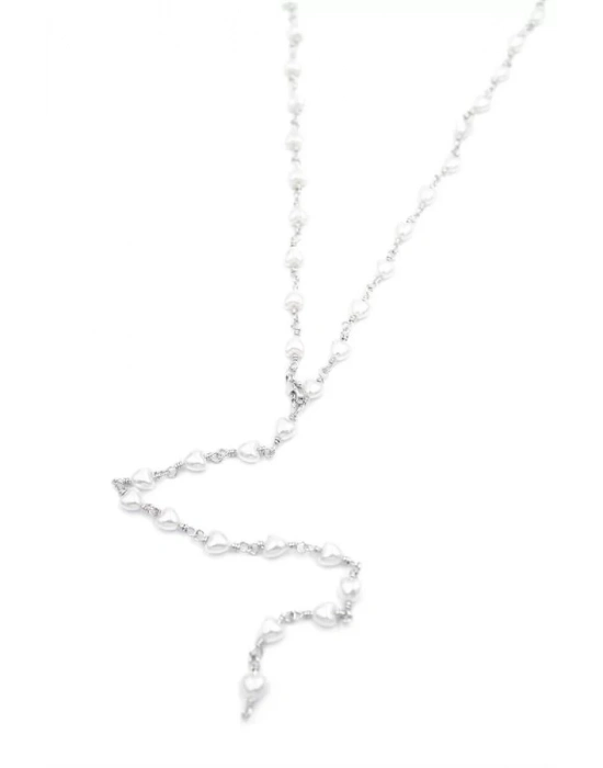 Kalp İncili Y Kolye - Gümüş