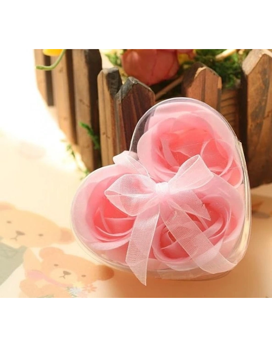 Kalp Kutulu Gül Şeklinde Sabun - Mini