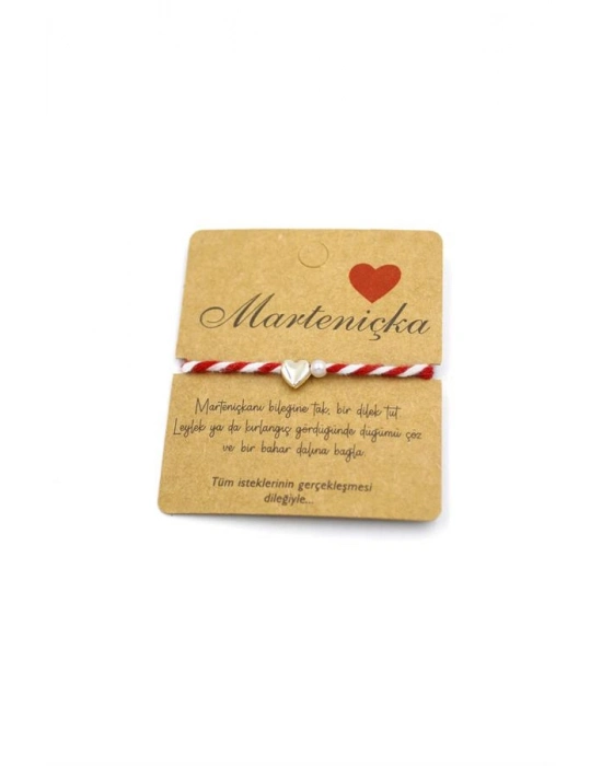 Kalp Marteniçka Bileklik - Kırmızı