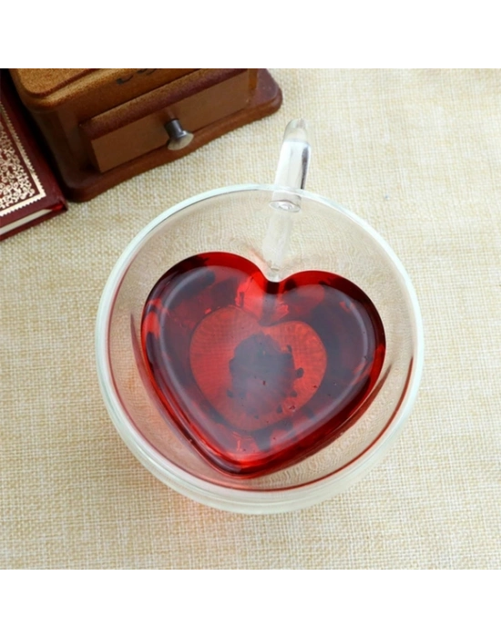 Kalp Şeklinde Cam Bardak