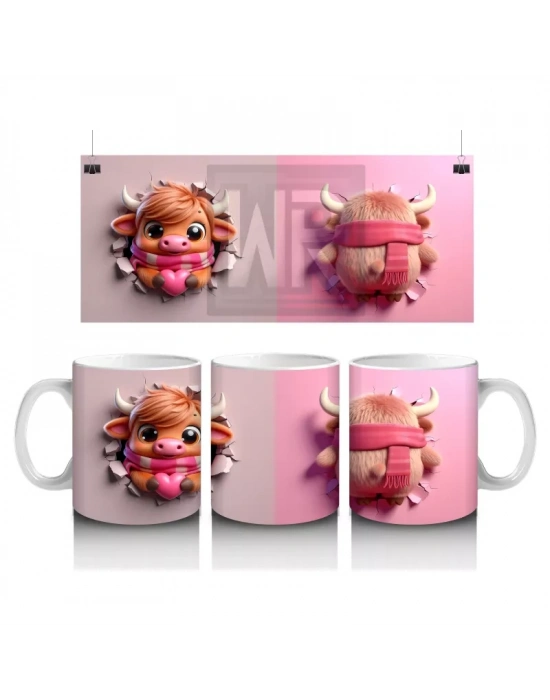 Kalp Şeklinde Tulumlu Oyuncak Ayı – Baskılı Kahve Kupası