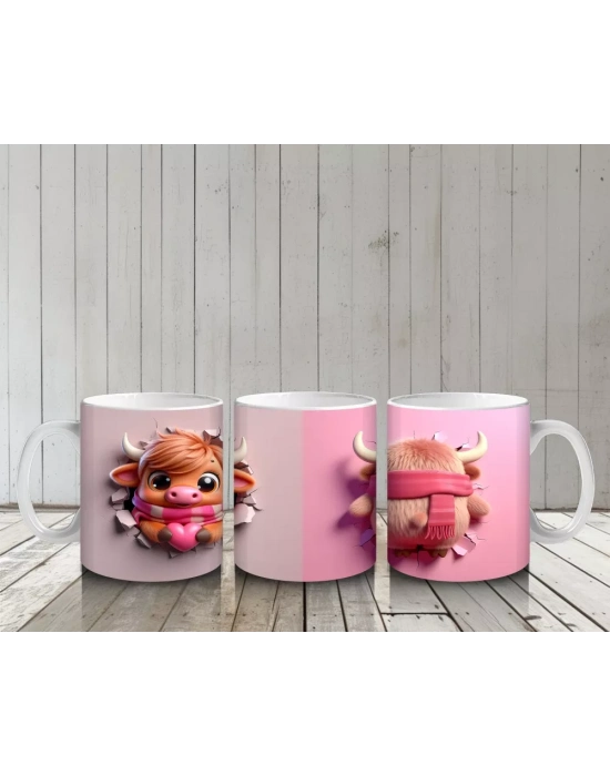 Kalp Şeklinde Tulumlu Oyuncak Ayı – Baskılı Kahve Kupası