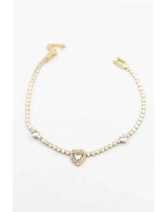 Kalp Su Yolu Bileklik - Altın