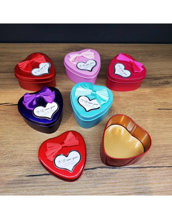 Kalp Tasarımlı Metal Hediye Kutusu