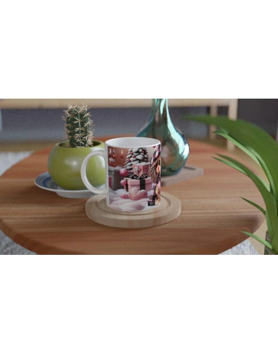 Kalp Tutan Şapkalı Aslan Yavrusu Temalı Baskılı Kupa Bardak