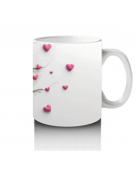 Kalp Tutan Şapkalı Sevimli Tembel Hayvan – Baskılı Kahve Kupası