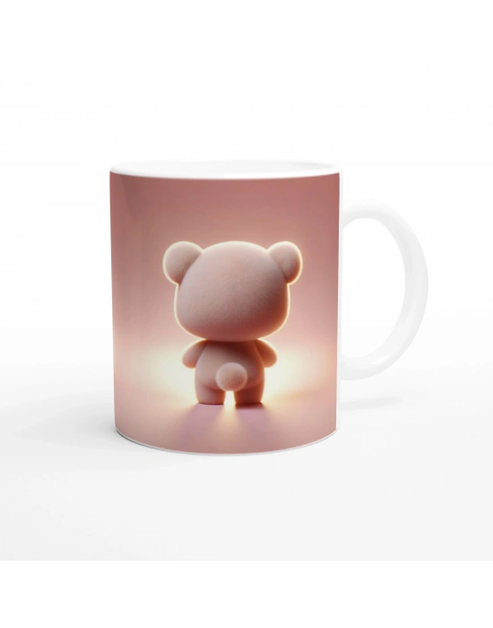 Kalp Tutan Sevimli Ayıcık Temalı Baskılı Kupa Bardak