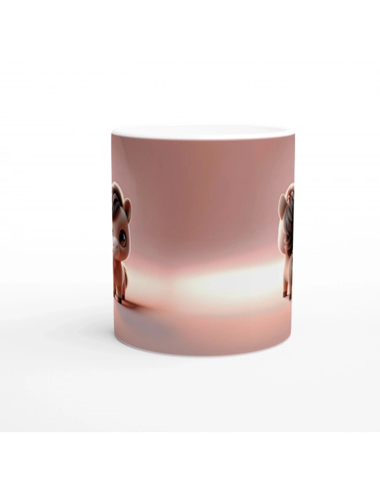 Kalp Tutan Sevimli Midilli Temalı Baskılı Kupa Bardak