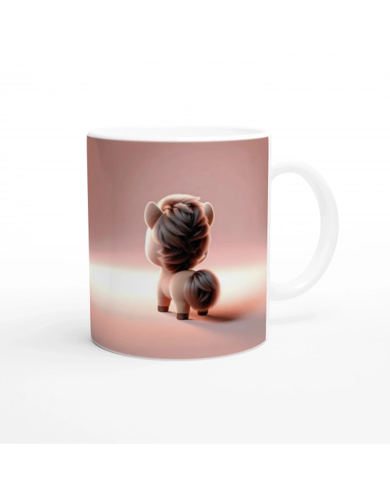 Kalp Tutan Sevimli Midilli Temalı Baskılı Kupa Bardak