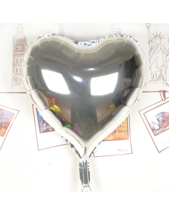 Kalp Uçan Balon Folyo Mor 80 Cm 32 İnç