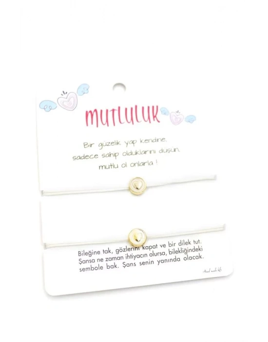 Kalpli Arkadaş İp Bileklik - Beyaz