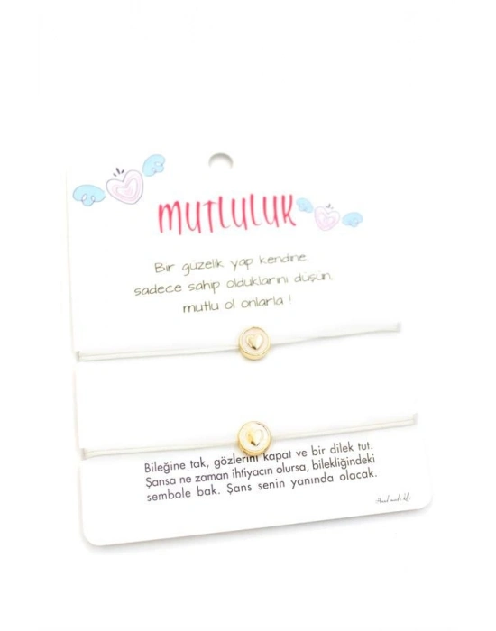 Kalpli Arkadaş İp Bileklik - Beyaz