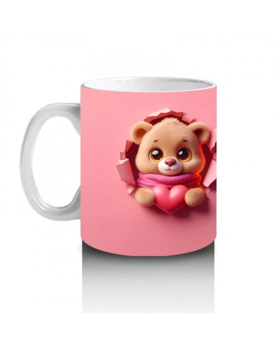 Kalpli Ayıcık Figürü (Yandan ve Arkadan Detaylı) - Baskılı kahve kupası