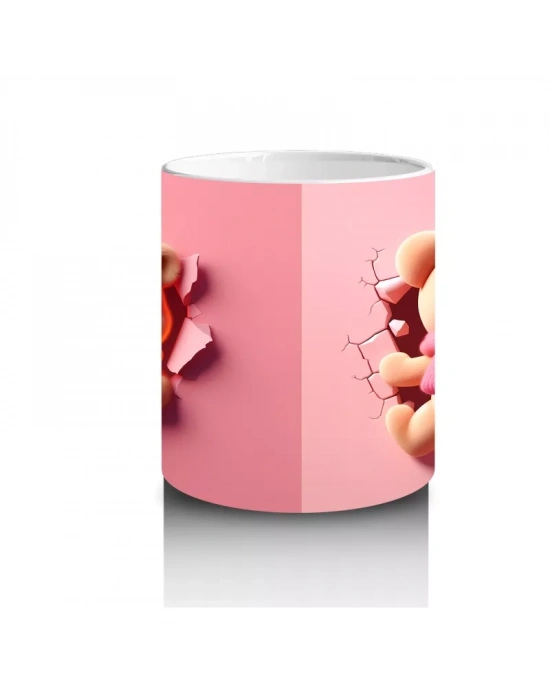 Kalpli Ayıcık Figürü (Yandan ve Arkadan Detaylı) - Baskılı kahve kupası