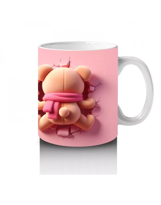 Kalpli Ayıcık Figürü (Yandan ve Arkadan Detaylı) - Baskılı kahve kupası