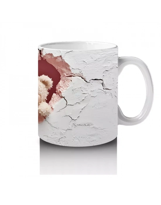 Kalpli Çatlakta Oturan Sevimli Ayıcıklar – Baskılı Kahve Kupası