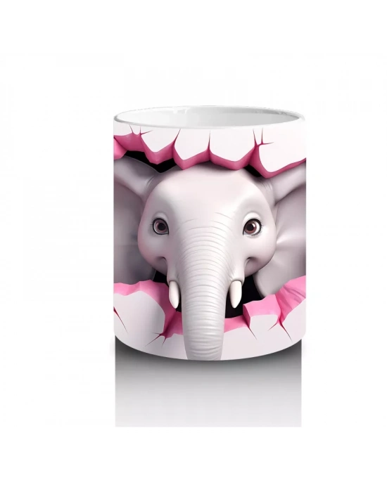 Kalpli Çatlakta Uçan Fil Maskot – Baskılı Kupa Bardak